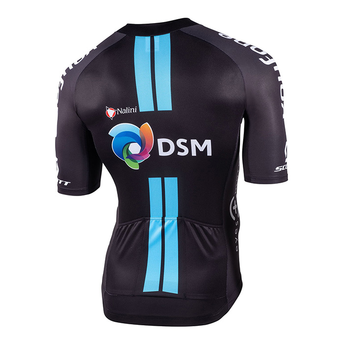 2022 Fahrradbekleidung DSM Shwarz Trikot Kurzarm und Tragerhose - zum Schließen ins Bild klicken
